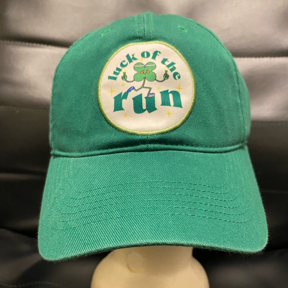 New NWT Brooks Unisex Green Luck of The Run Strapback Running Hat OSFM